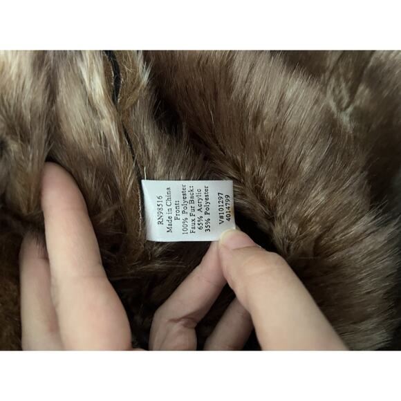 NWT Coldwater Creek Wonderlands toggle pea Coat Sz M Black suede faux fur - Picture 9 of 12